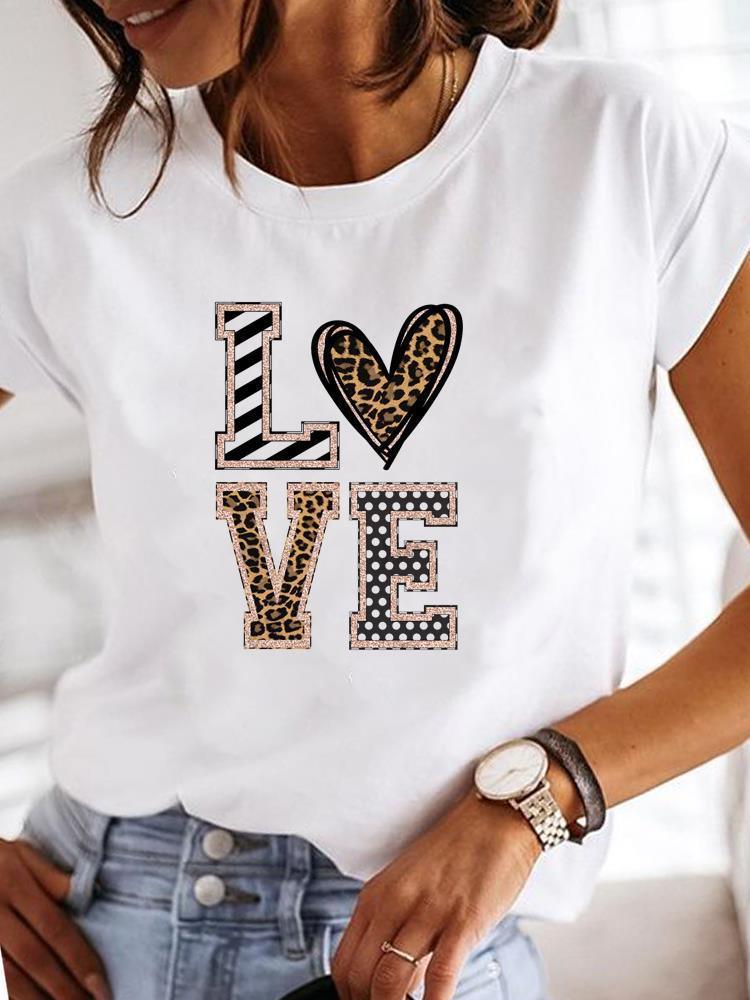 Women's Casual Short-sleeved Printed T-shirt - VAleG