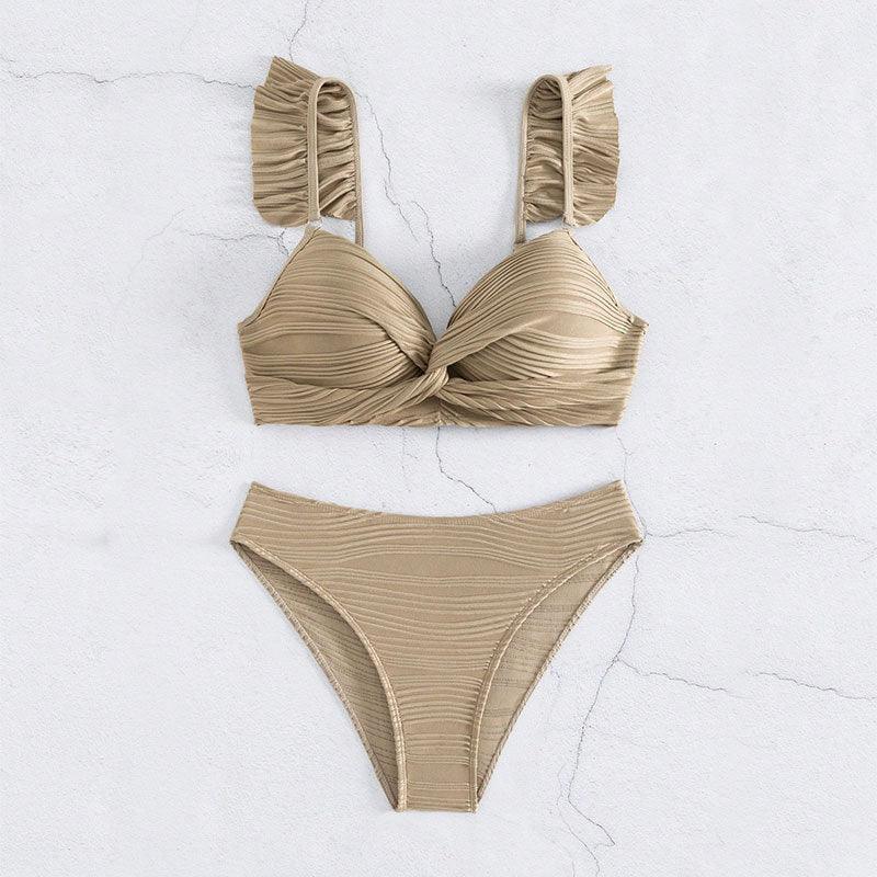Solid Color Women's Beach Bikini Swimsuit - VAleG