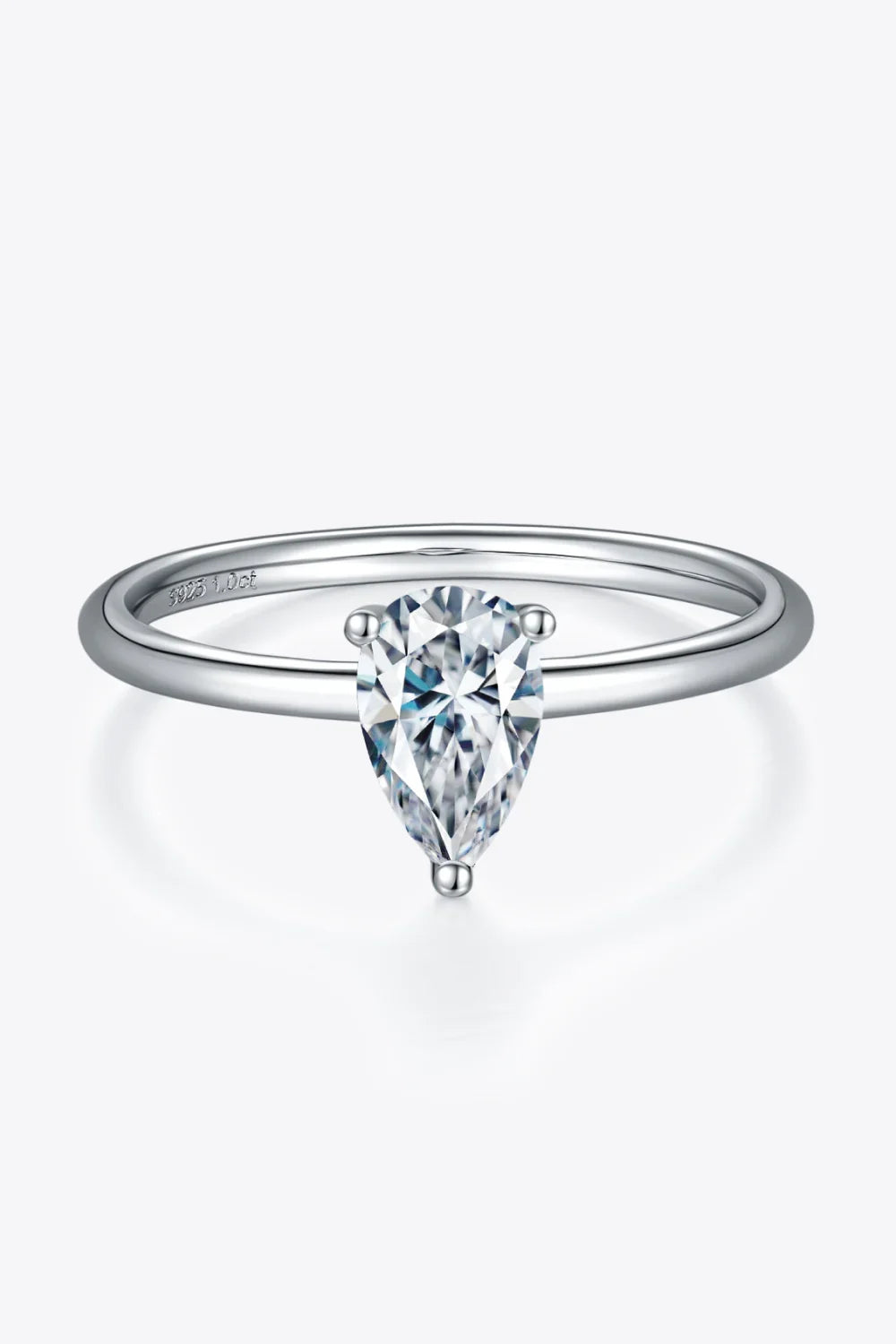 1 Carat Moissanite 925 Sterling Silver Solitaire Ring - VAleG