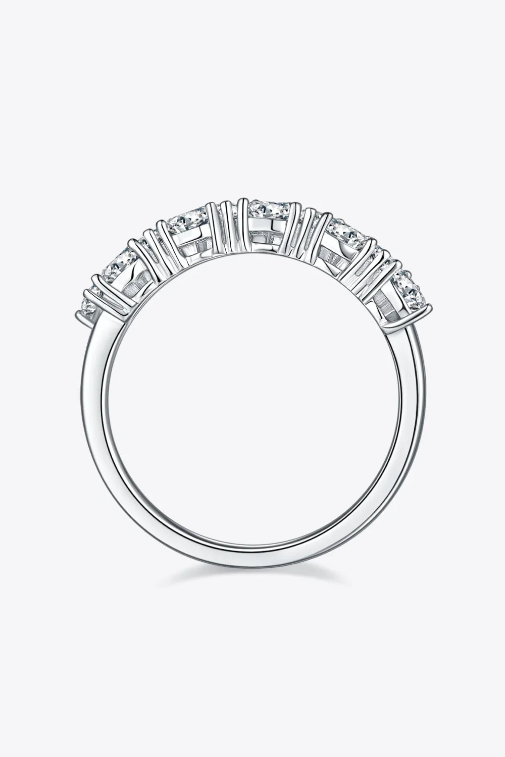 1 Carat Moissanite 925 Sterling Silver Half-Eternity Ring - VAleG