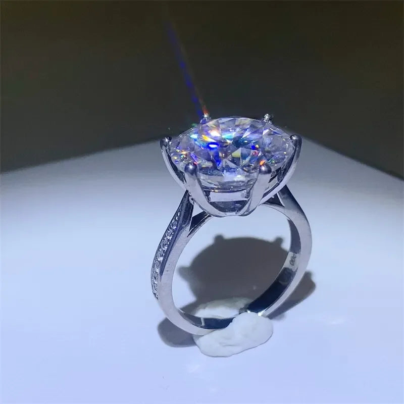 10 Carat Moissanite 925 Sterling Silver Ring - VAleG