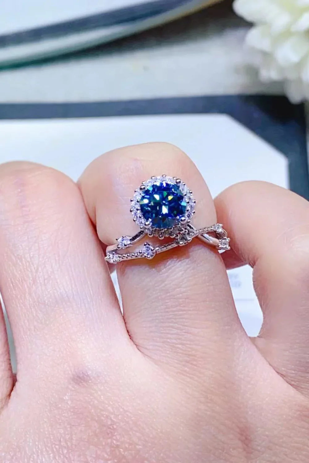 1 Carat Moissanite 925 Sterling Silver Ring - VAleG