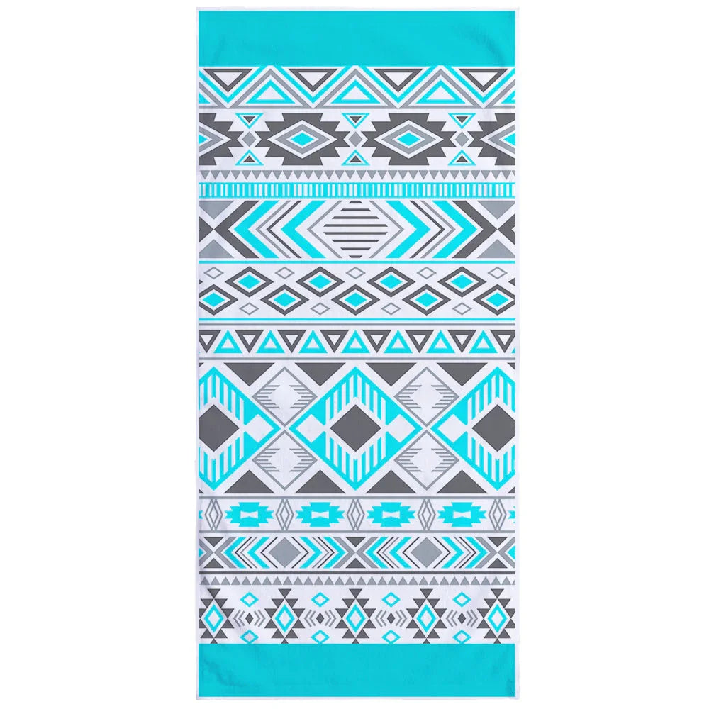 Microfiber Square Print Beach Towel - VAleG