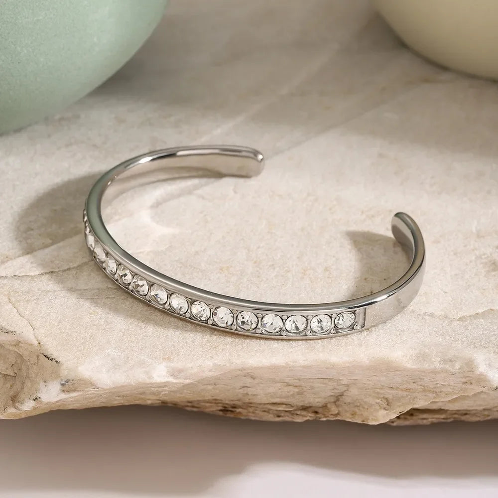 Stainless Steel Inlaid Zircon Bracelet - VAleG
