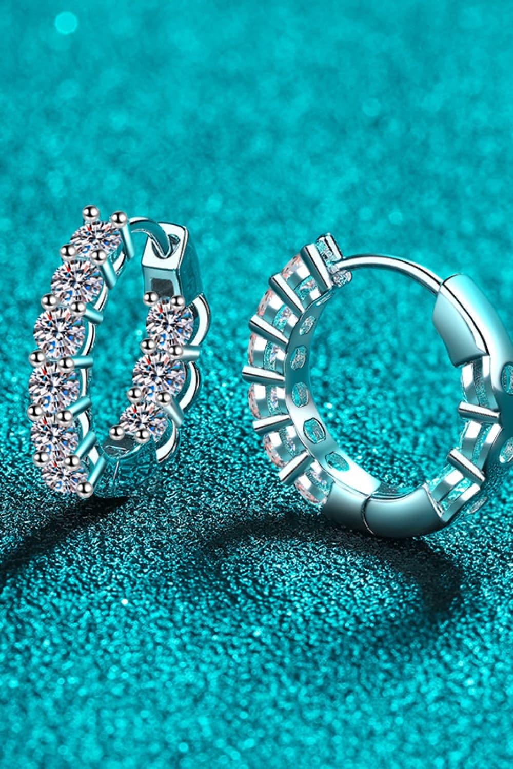 1.8 Carat Moissanite Hoop Earrings - VAleG