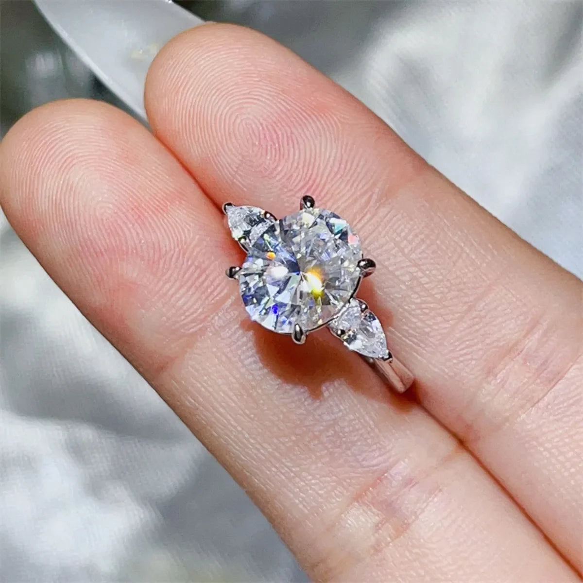 3 Carat Moissanite 925 Sterling Silver Ring - VAleG