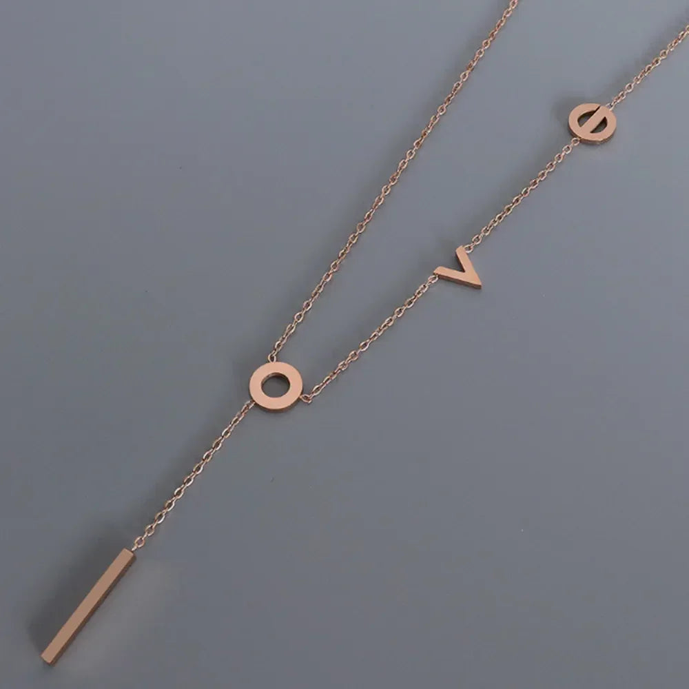 Titanium Steel Letter Necklace - VAleG