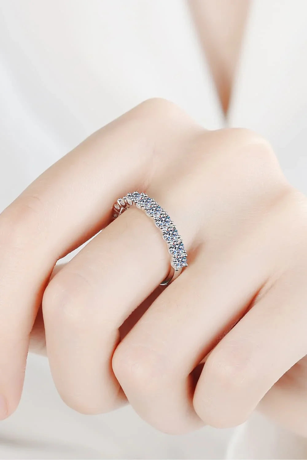 1 Carat Moissanite Half-Eternity Ring - VAleG