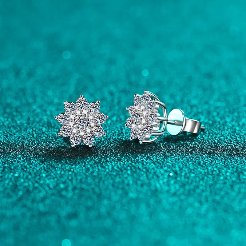 925 Sterling Silver Moissanite Zircon Stud Earrings - VAleG