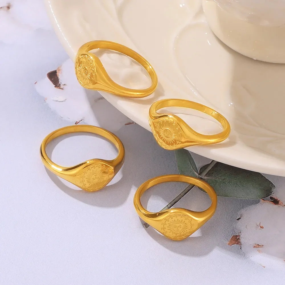 18K Gold-Plated Sun Ring - VAleG