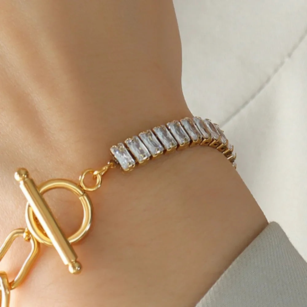 Zircon Titanium Steel Closure Bracelet - VAleG