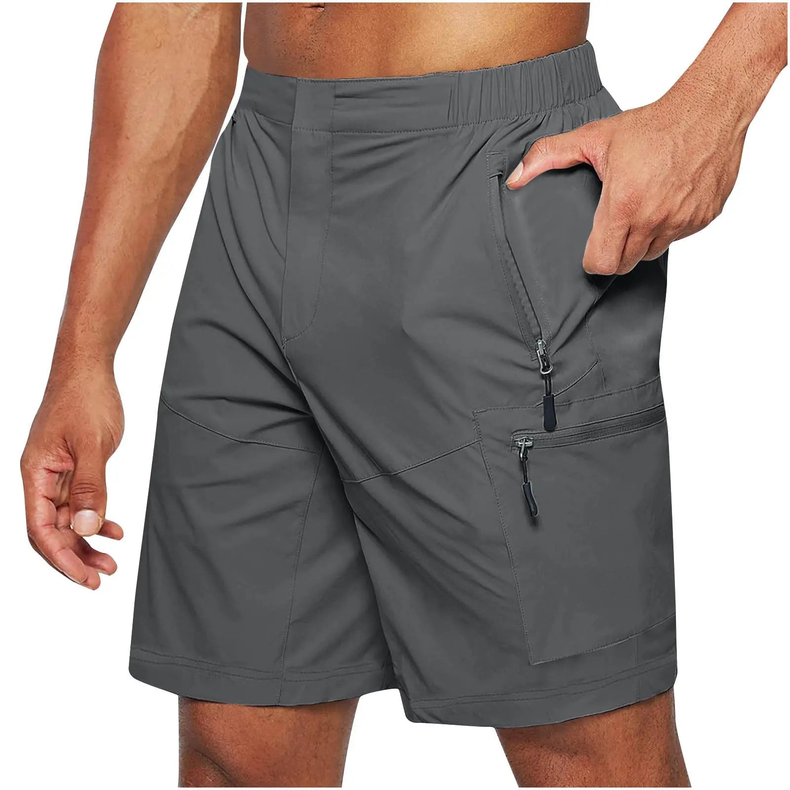 Pantaloncini estivi casual da uomo con elastico in vita, vestibilità comoda, alla moda, lunghi fino al ginocchio, a gamba dritta VAleG