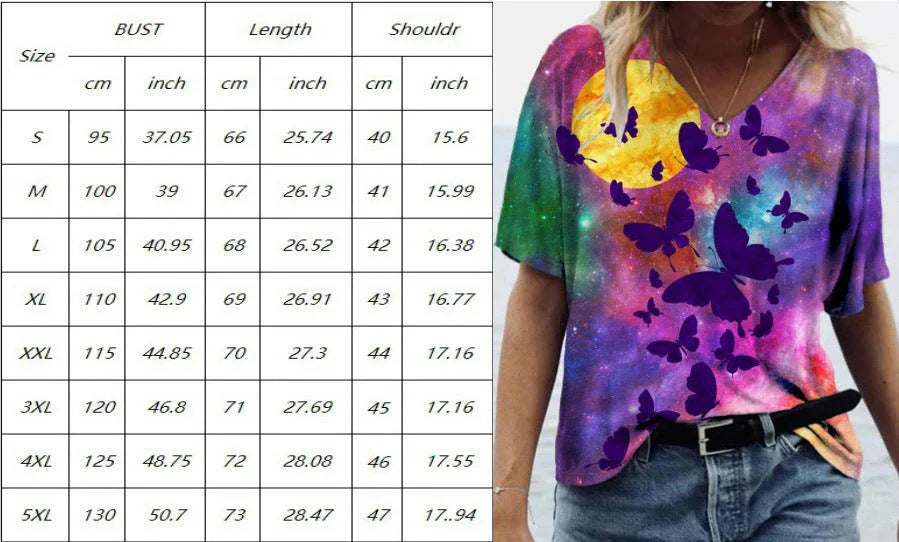 Women's Printed Wear Round Neck Casual Loose T-shirt Women's Top - VAleG