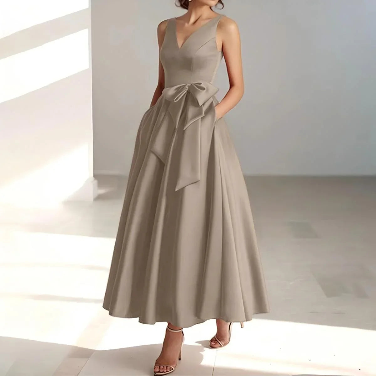 Birthday Party Host V-neck Socialite Daily Wearable Slimming Dress - VAleG