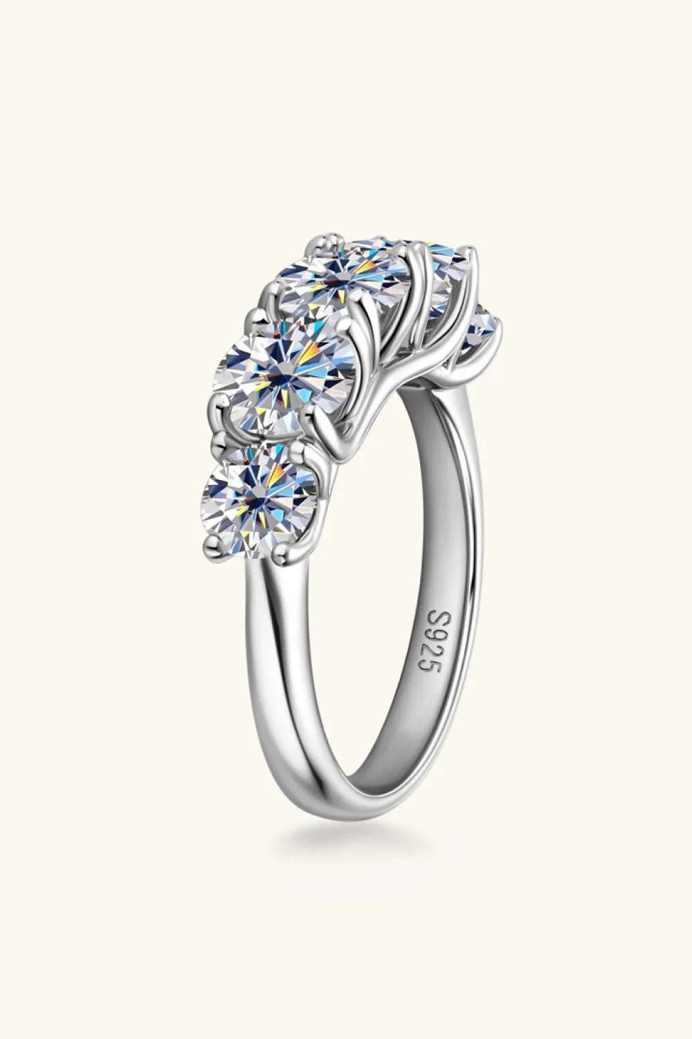 1 Carat Moissanite 925 Sterling Silver Half-Eternity Ring - VAleG