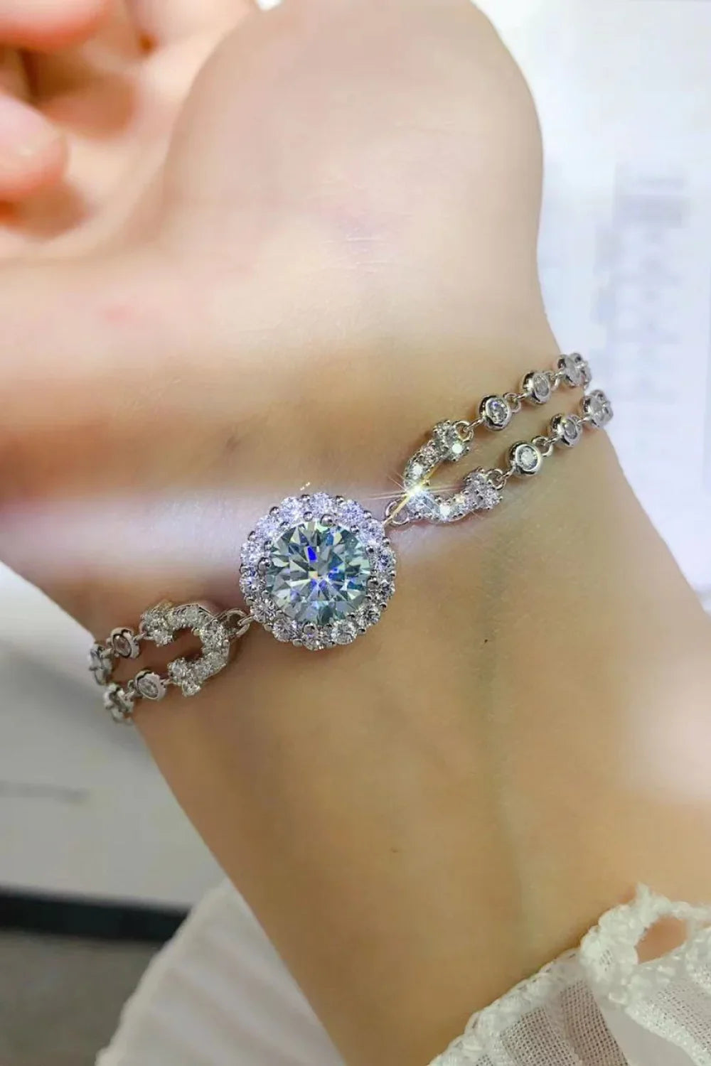 2 Carat Moissanite Double-Layered Bracelet - VAleG
