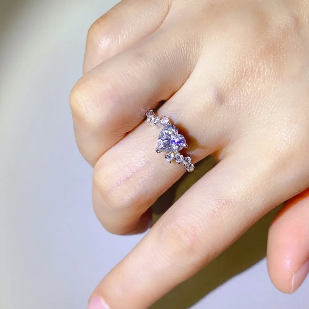 1 Carat Moissanite 925 Sterling Silver Ring - VAleG