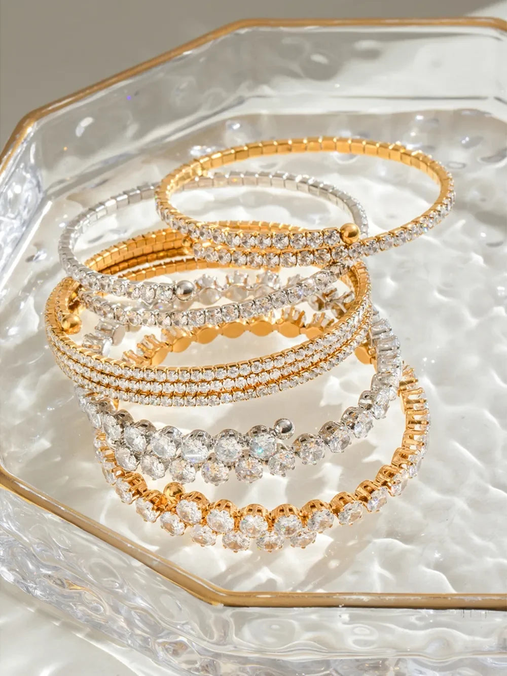 Stainless Steel Inlaid Zircon Bracelet - VAleG