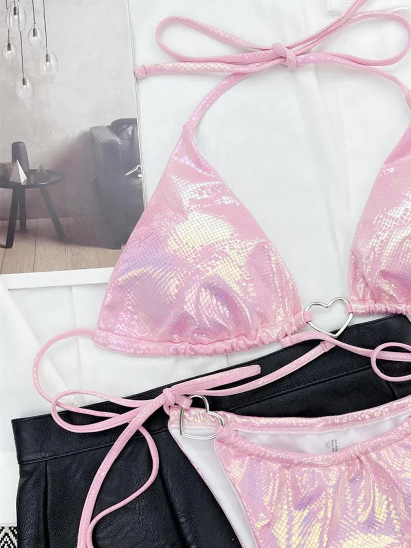 Love Swimsuit Triangle Bag Beach Split - VAleG