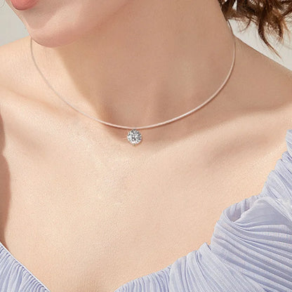 1 Carat Moissanite 925 Sterling Silver Necklace - VAleG