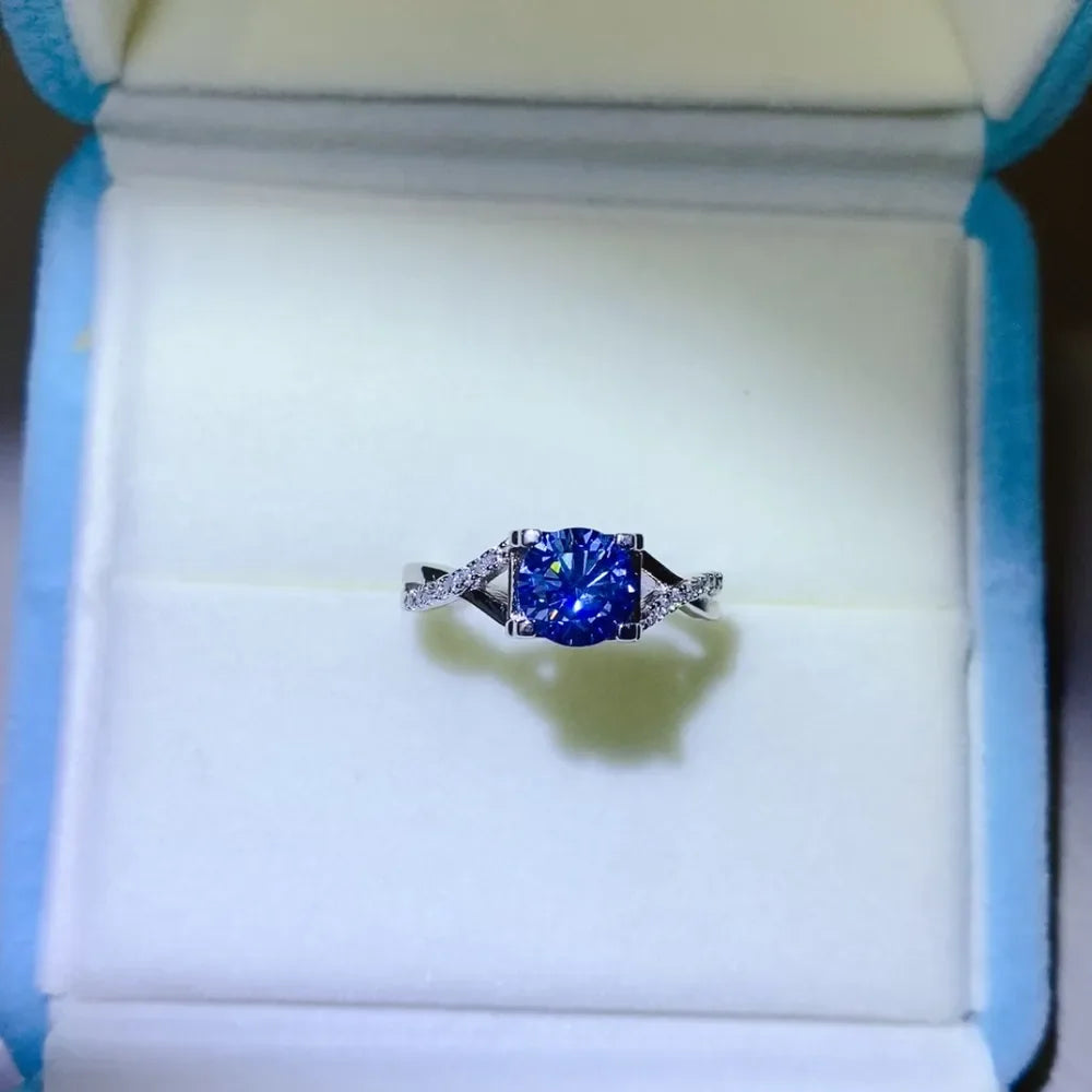 1 Carat Moissanite Crisscross 925 Sterling Silver Ring - VAleG