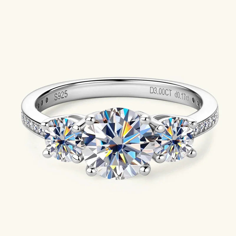 3 Carat Moissanite 925 Sterling Silver Ring - VAleG