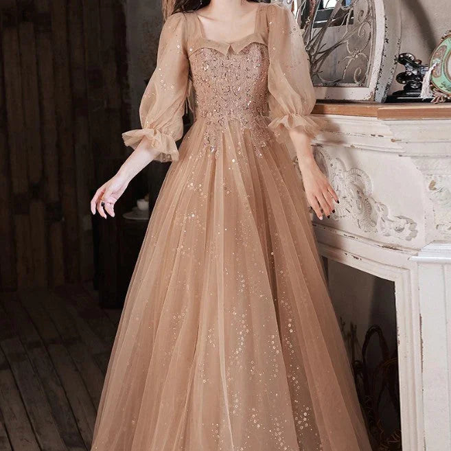 Evening Dress Host Banquet Maid Of Honor Long Sleeves - VAleG