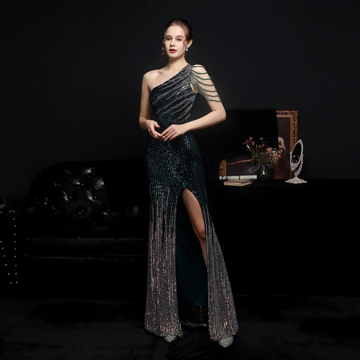 Party Evening Dress Sexy Long Section Was Thin Toast Bride - VAleG