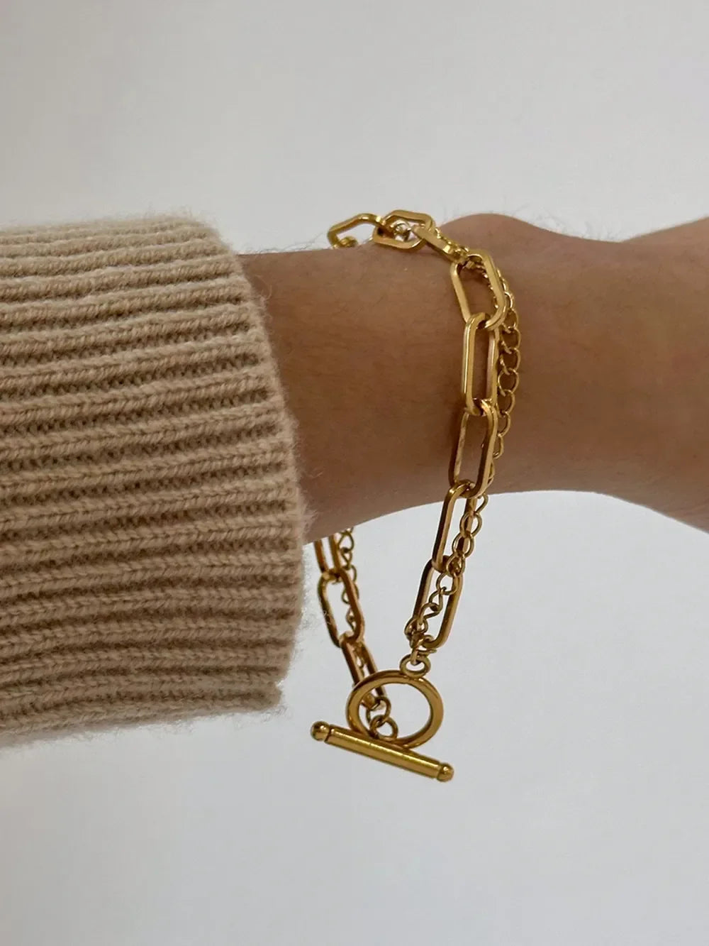 18K Gold-Plated Stainless Steel Chain Bracelet - VAleG