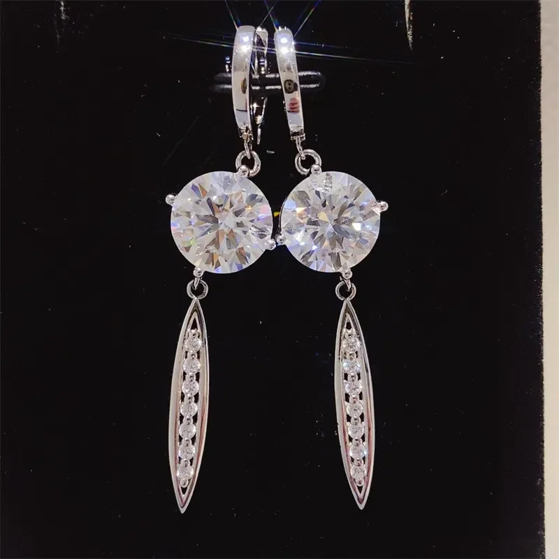 10 Carat Moissanite 925 Sterling Silver Earrings - VAleG