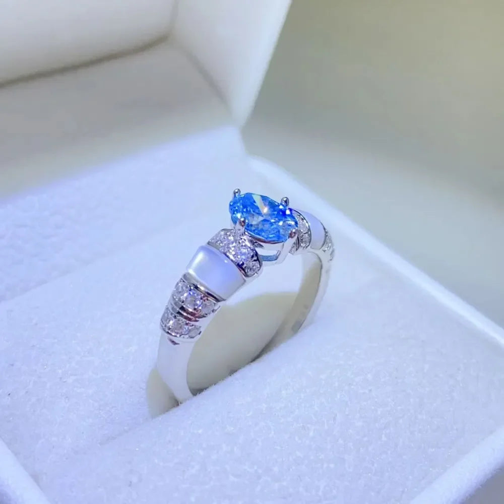 1 Carat Moissanite 925 Sterling Silver Ring - VAleG