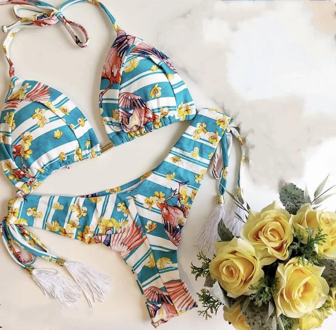 Women's Beach Split Printed Swimsuit - VAleG