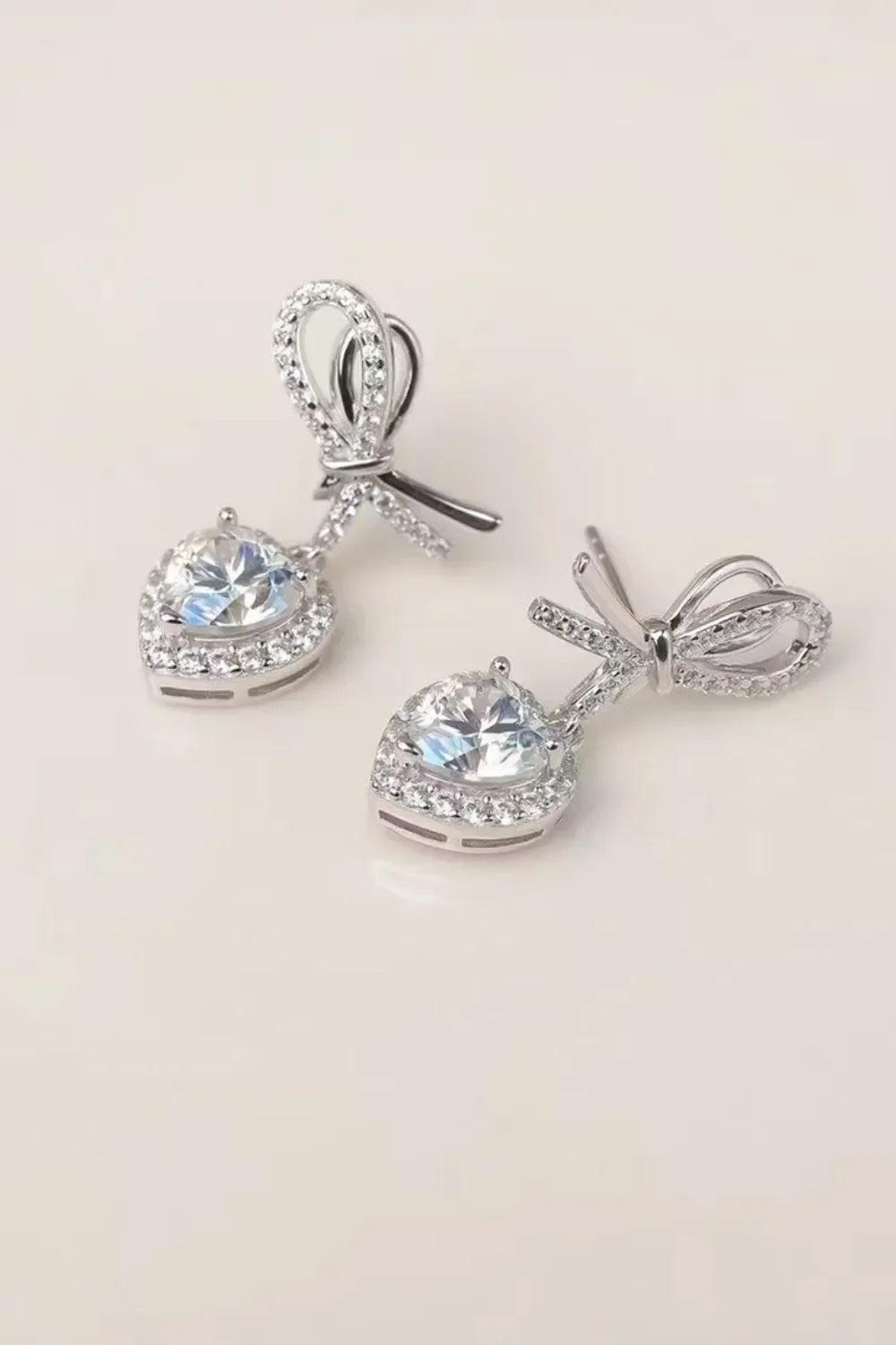 2 Carat Moissanite 925 Sterling Silver Heart Earrings - VAleG