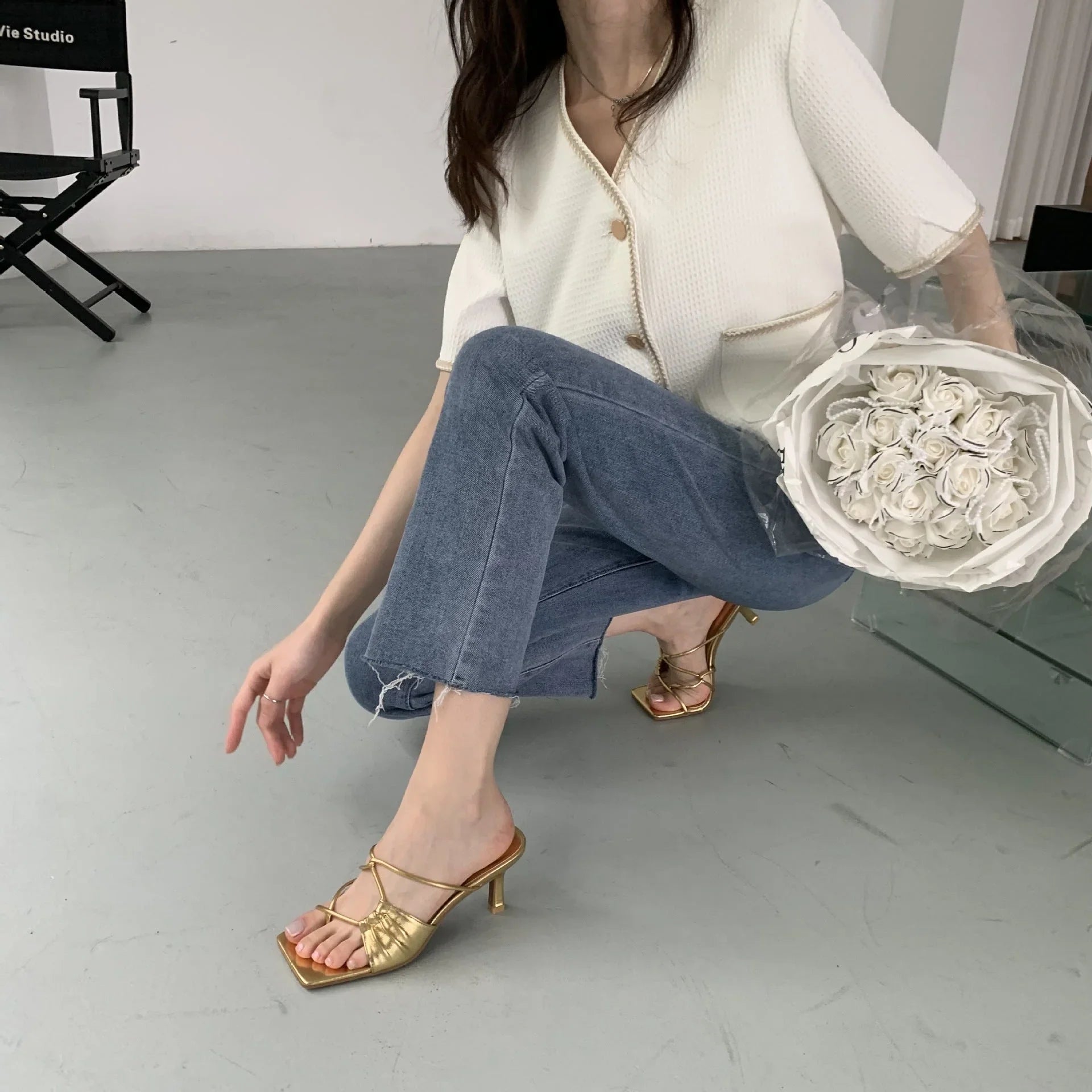 Women's Flip-toe Stiletto Heel Fashion Sandals - VAleG