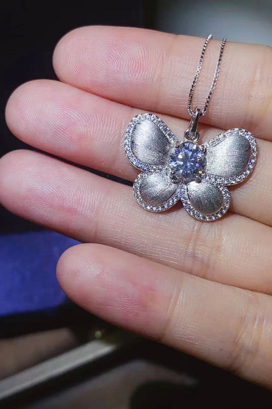 1 Carat Moissanite Butterfly Pendant Necklace - VAleG