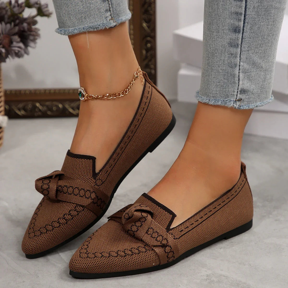 Bowknot Breathable Flat Shoes Women - VAleG
