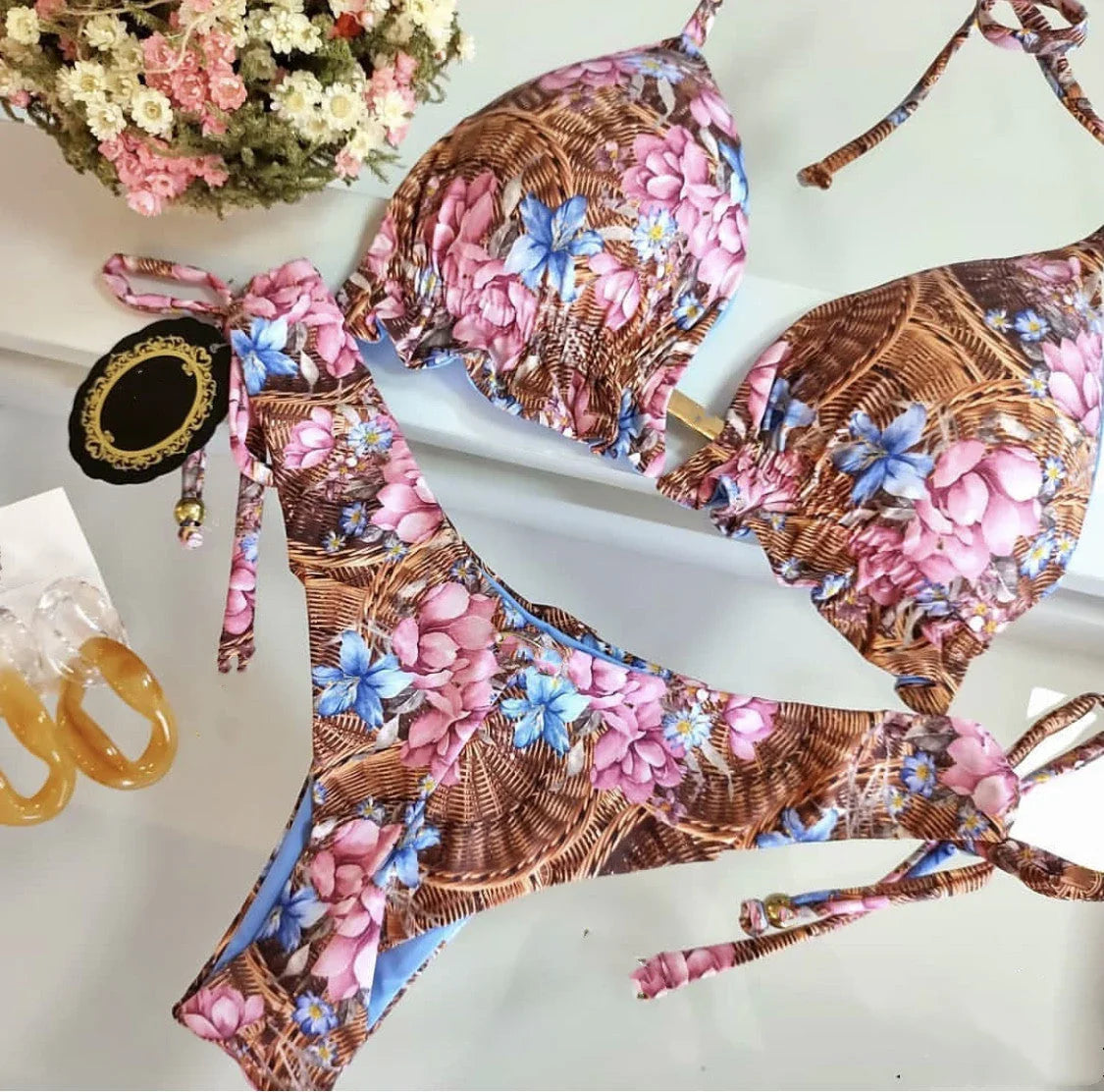 Women's Beach Split Printed Swimsuit - VAleG