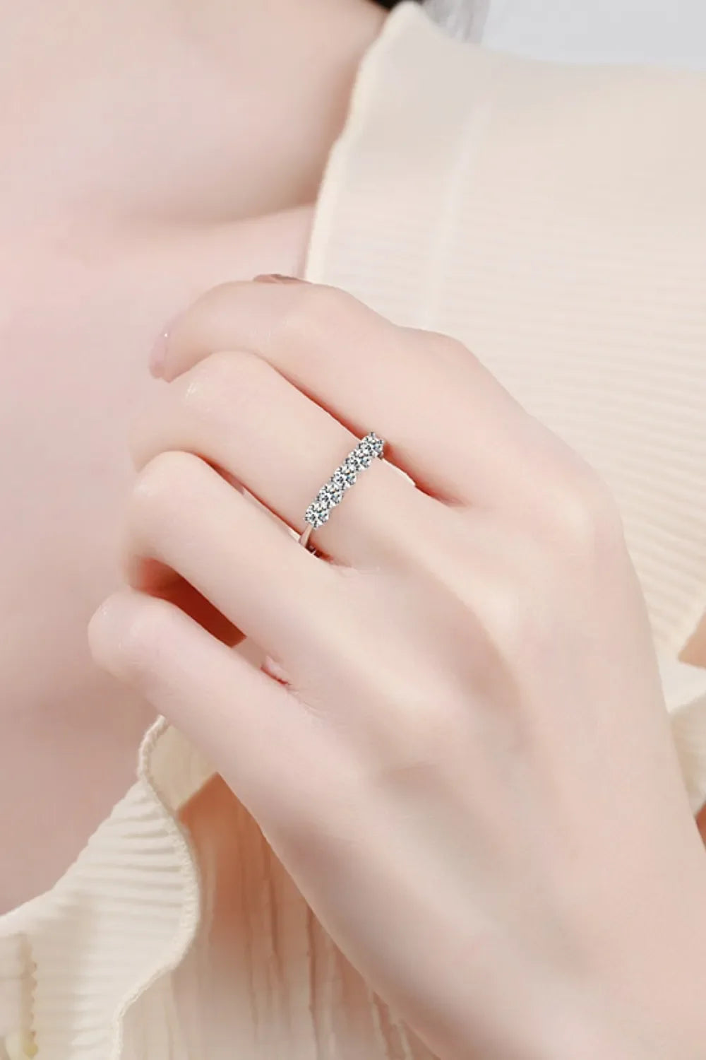 925 Sterling Silver Moissanite Ring - VAleG
