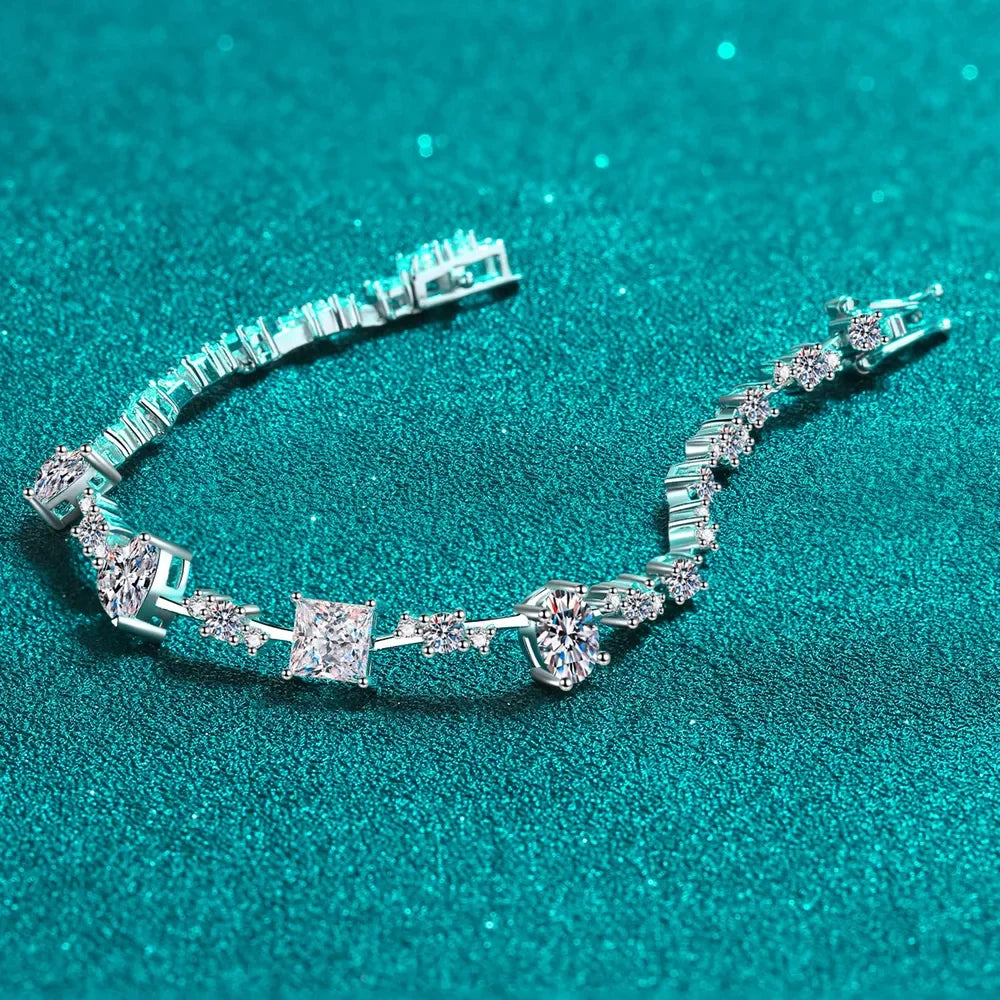 6.2 Carat Moissanite 925 Sterling Silver Bracelet - VAleG