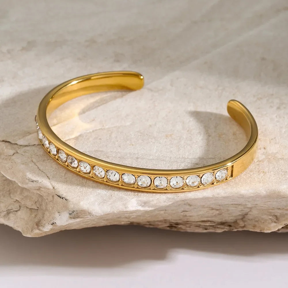 Stainless Steel Inlaid Zircon Bracelet - VAleG