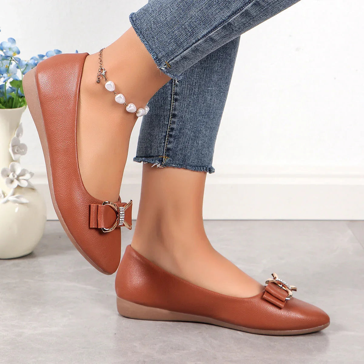 Fashion Bowknot Soft Bottom Large Size Casual Shoes - VAleG