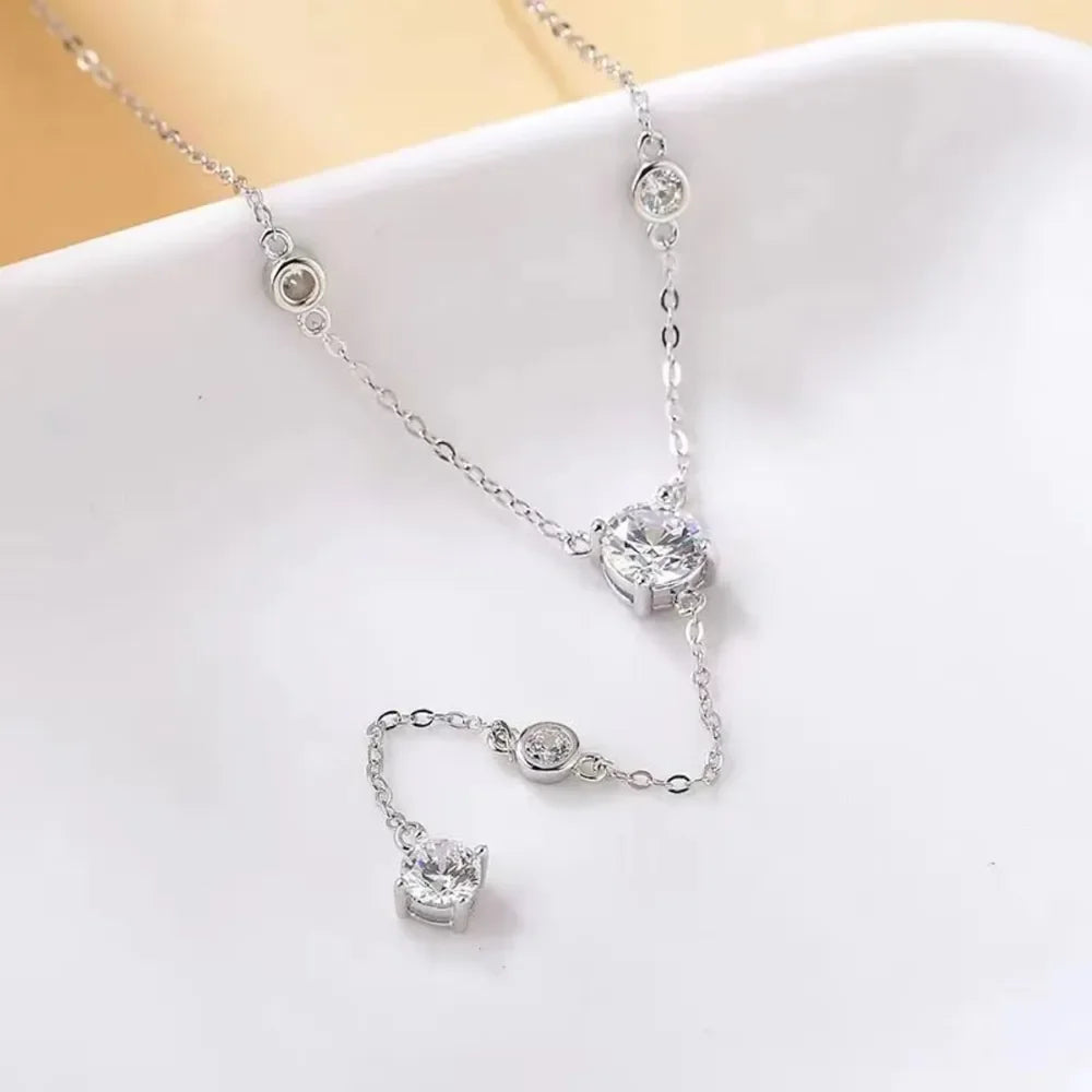 1.5 Carat Moissanite 925 Sterling Silver Necklace - VAleG