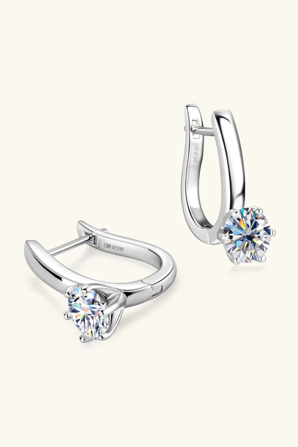 2 Carat Moissanite 925 Sterling Silver Earrings - VAleG