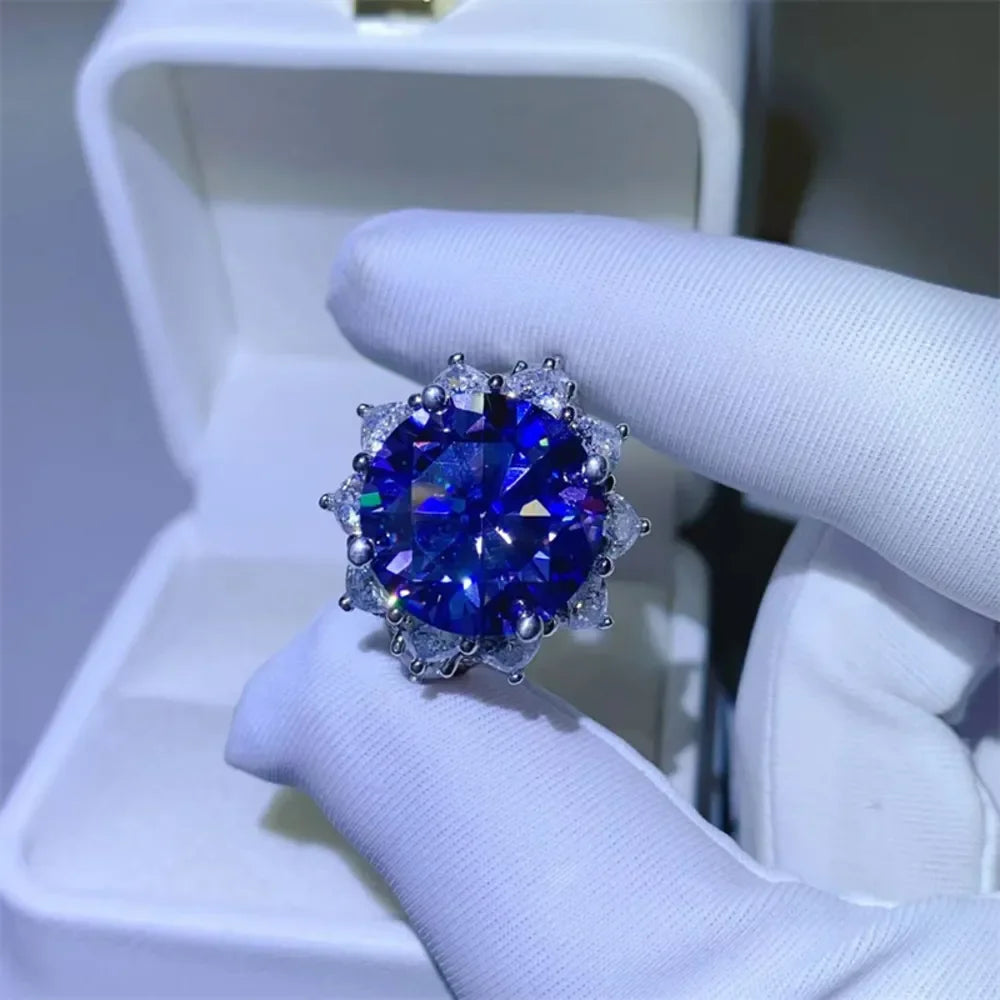 10 Carat Moissanite 925 Sterling Silver Ring - VAleG