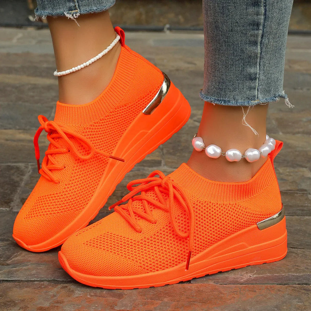 Round Head Leisure Front Lace-up Platform Shoes - VAleG
