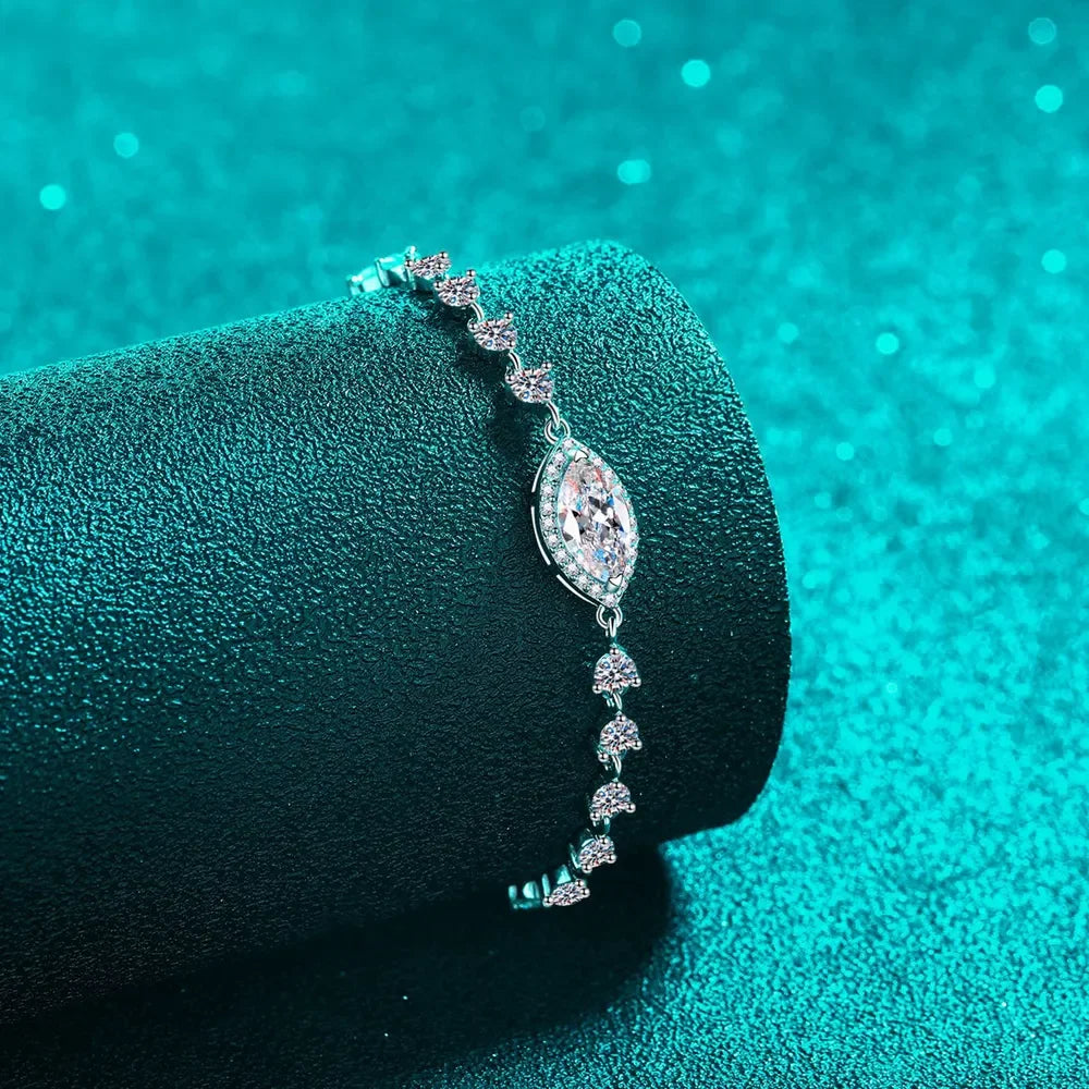 1 Carat Moissanite 925 Sterling Silver Bracelet - VAleG