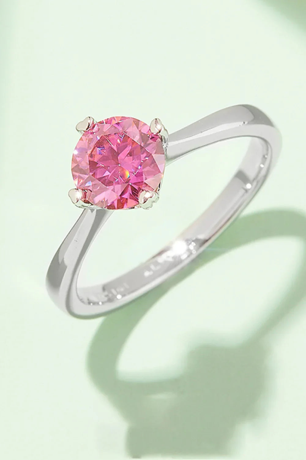 1 Carat Moissanite 925 Sterling Silver Solitaire Ring - VAleG