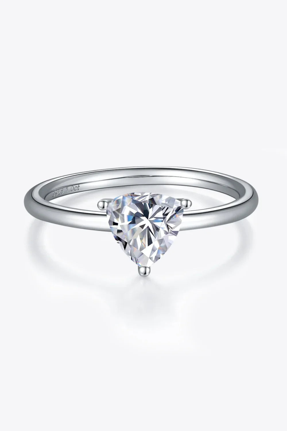 1 Carat Moissanite 925 Sterling Silver Solitaire Ring - VAleG