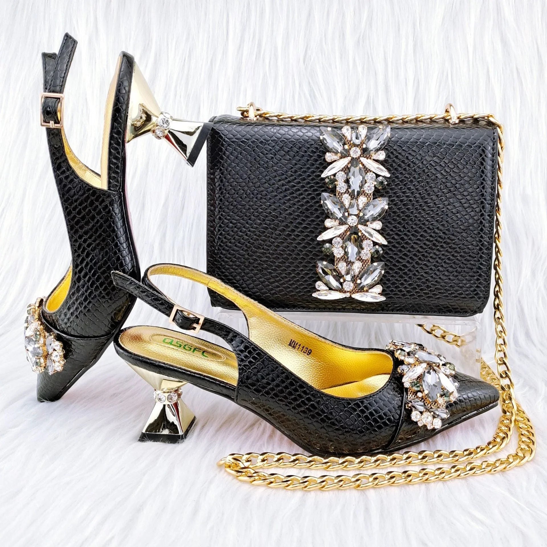 French Stiletto Heel Low Heel High Heels Can Be Crossbody Hand Bag - VAleG