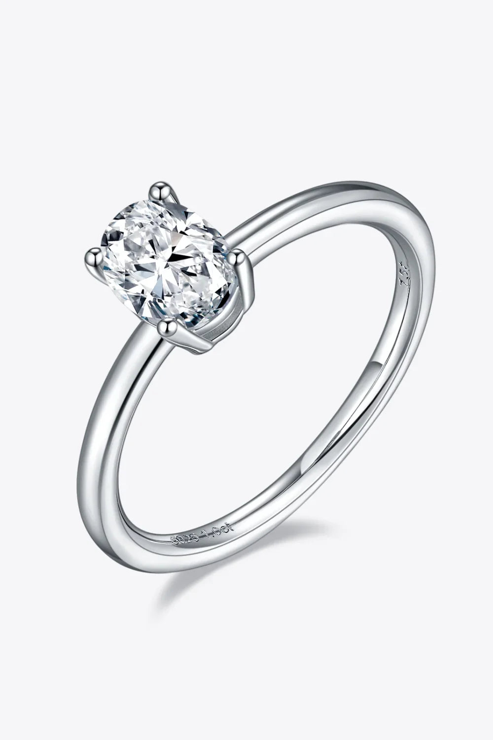 1 Carat Moissanite 925 Sterling Silver Solitaire Ring - VAleG